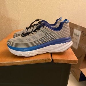 Hoka One One Bondi 6 Blue Running Shoes On Cloud Boston Marathon
